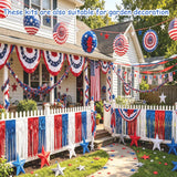8PC Patriotic Foil Fringe Garland: Red, White, Blue Tinsel Decoration Set