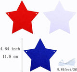 Felt Star Garland: Red, White, Blue Patriotic Banner for 4th of July Decorations