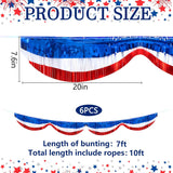 Patriotic Foil Fringe Garland: Red, White, Blue Tinsel Streamers for 4th July Decorations