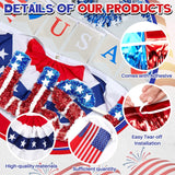 128PCS Patriotic Parade Float Decoration Kit 250th Anniversary USA Garland Banner Set