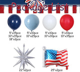 USA Flag Balloon Arch Kit: Red, White, Blue 4th of July Decorations