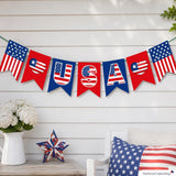 American Flag Banner Garland Patriotic Party Decorations 4th of July Veterans Day Decor