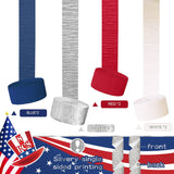 8 Rolls Patriotic Crepe Paper Streamers Red White Blue 250th Anniversary Party Decorations