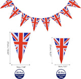 60PCS Union Jack Pennant Banner Flags Double Sided UK Bunting for Soccer Parties & Events