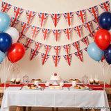 60PCS Union Jack Pennant Banner Flags Double Sided UK Bunting for Soccer Parties & Events