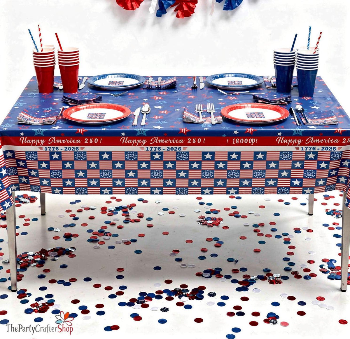 3 Pack America 250th Anniversary Tablecloths Patriotic 4th of July Party Table Covers