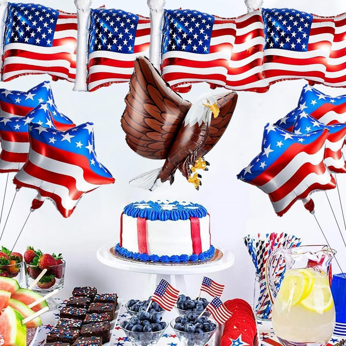 Eagle & American Flag Balloons Patriotic 4th of July Party Decorations USA Balloon Set