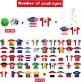 50PCS International Flag Hanging Swirl Decorations World Flags Sports & Soccer Party Decor