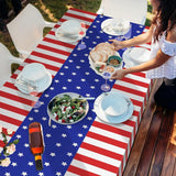 2 Pack American Flag Tablecloths 54 x 108 Inch Patriotic Disposable Party Table Covers