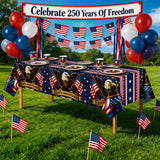 2 Pack America 250th Anniversary Patriotic American Flag Tablecloths 4th of July Party Decor