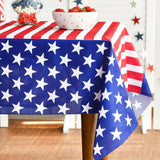 3 Pack American Flag Tablecloths 54x108 Inch Patriotic Disposable Party Table Covers