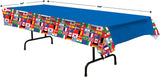 2 Pack International World Flags Tablecloths 54x108 Inch Multicultural Party Table Covers