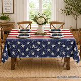 3 Pack Vintage American Flag Tablecloths 54x108 Inch Patriotic Disposable Party Covers