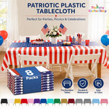 8 Pack America 250th Anniversary Patriotic Tablecloths American Flag Party Table Covers