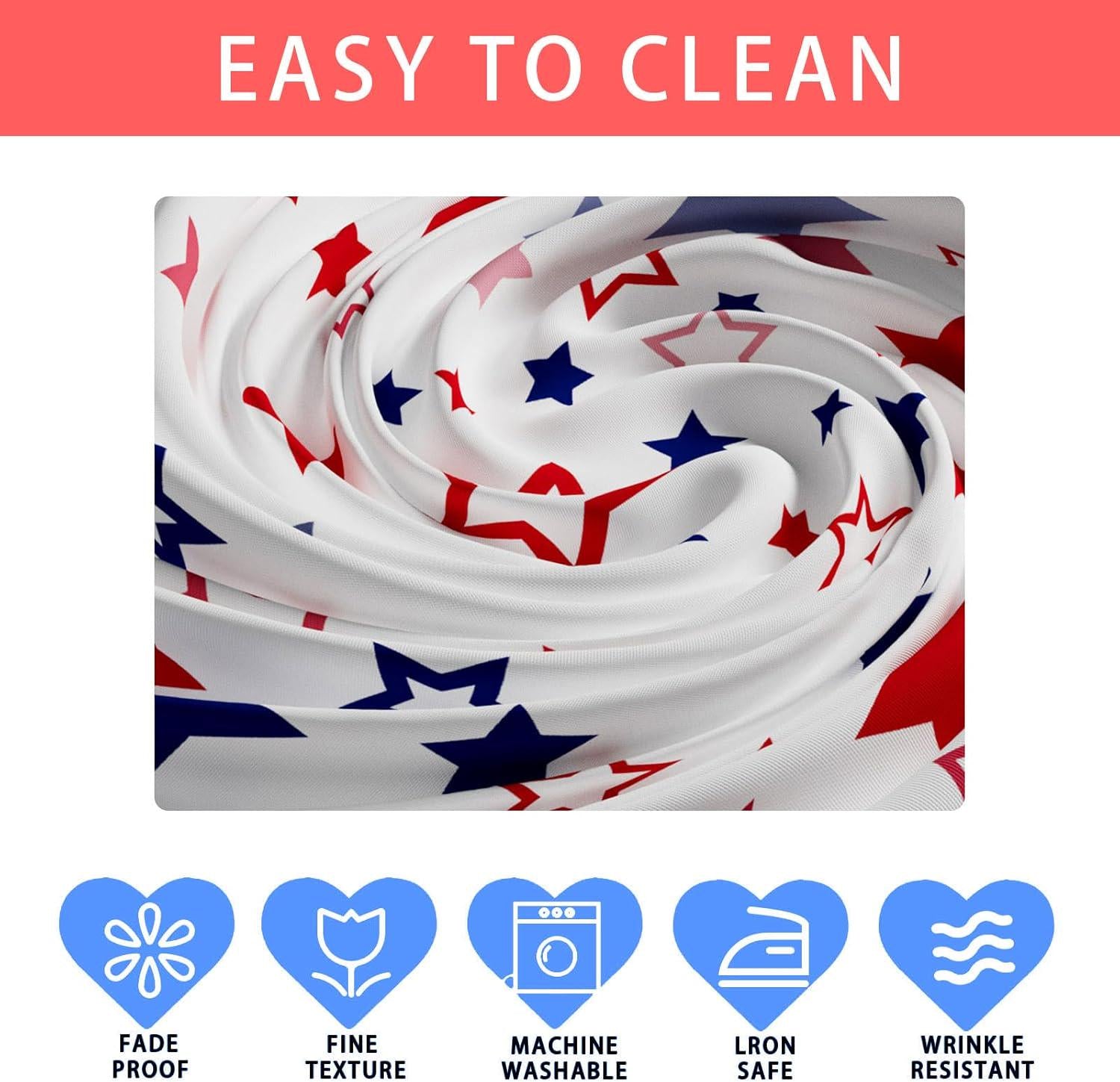 60x84 Inch Patriotic Stars Tablecloth American Flag Independence Day Party Table Cover