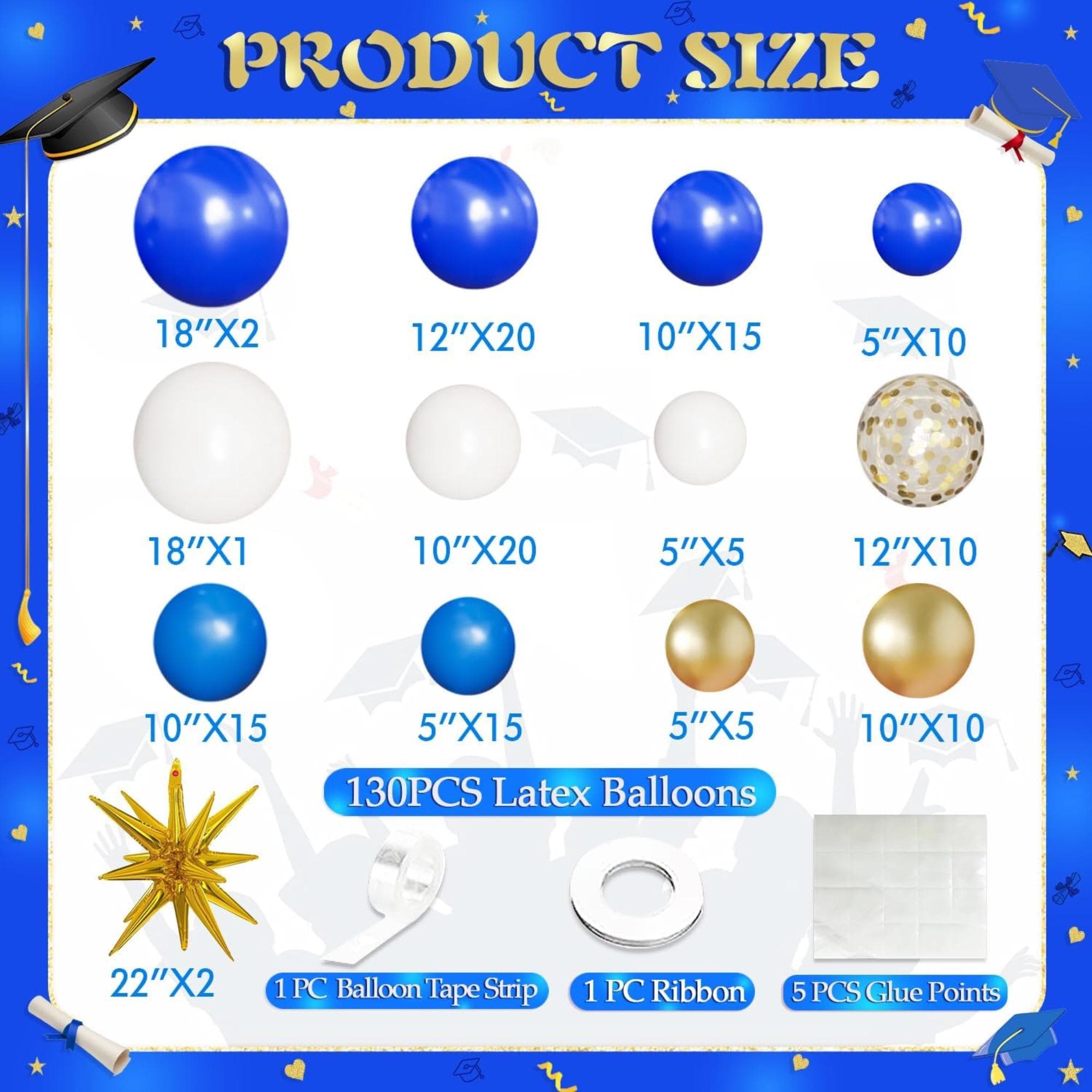 Eid Ul Adha Balloon Arch Kit | Blue, White, Gold Party Backdrop Decor