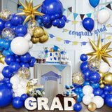 Eid Ul Adha Balloon Arch Kit | Blue, White, Gold Party Backdrop Decor