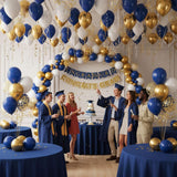 Eid Ul Adha Royal Blue Gold White Balloons | 60 Pcs Confetti Balloon Set