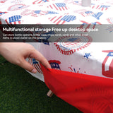 3 Pack Patriotic USA Flag Tablecloths with Storage Pockets Disposable Party Covers