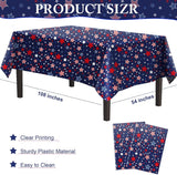 2 Pack Navy Blue Patriotic Tablecloths 54x108 Inch Disposable 4th of July Party Covers
