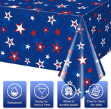 3 Pack Patriotic American Flag Tablecloths 54x108 Inch Disposable Party Table Covers
