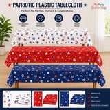 3 Pack Patriotic American Flag Tablecloths 54x108 Inch Disposable Party Table Covers