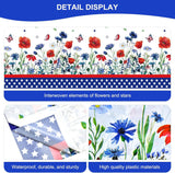 3 Pack Patriotic Wildflower Tablecloths 54x108 Inch Disposable 4th of July Party Covers
