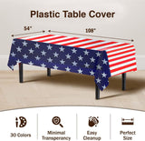 12 Pack Patriotic Tablecloths 54x108 Inch Waterproof Red White Blue Party Table Covers