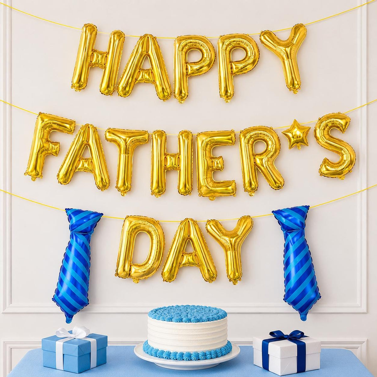 16 Inch Gold Happy Father's Day Balloon Banner Party Decorations for Dad