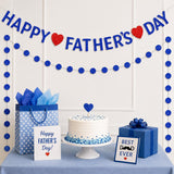 Happy Father's Day Blue Glitter Banner Preassembled Flag Bunting Garland Photo Backdrop Decor