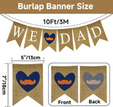 Happy Father's Day Burlap Banner Rustic Pre-Strung We Love Dad Party Decorations