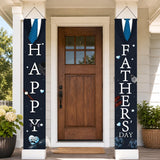 Happy Father's Day Front Door Banner Black Porch Sign Hanging Decorations for Dad