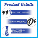 Happy Father's Day Glitter Banner Pre-Strung Black Letter Garland with Blue Tie Decorations