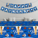 Happy Father's Day Banner Blue Daddy Day Garland Bunting Decorations for Home Office Party