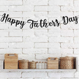 Happy Father's Day Black Glitter Banner Backdrop Decorations for Home Office Classroom Party