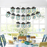 Blue Gold Father's Day Banner Garland – Party Decorations