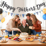 Happy Father's Day Black Glitter Banner Preassembled Garland Wall Door Party Decorations