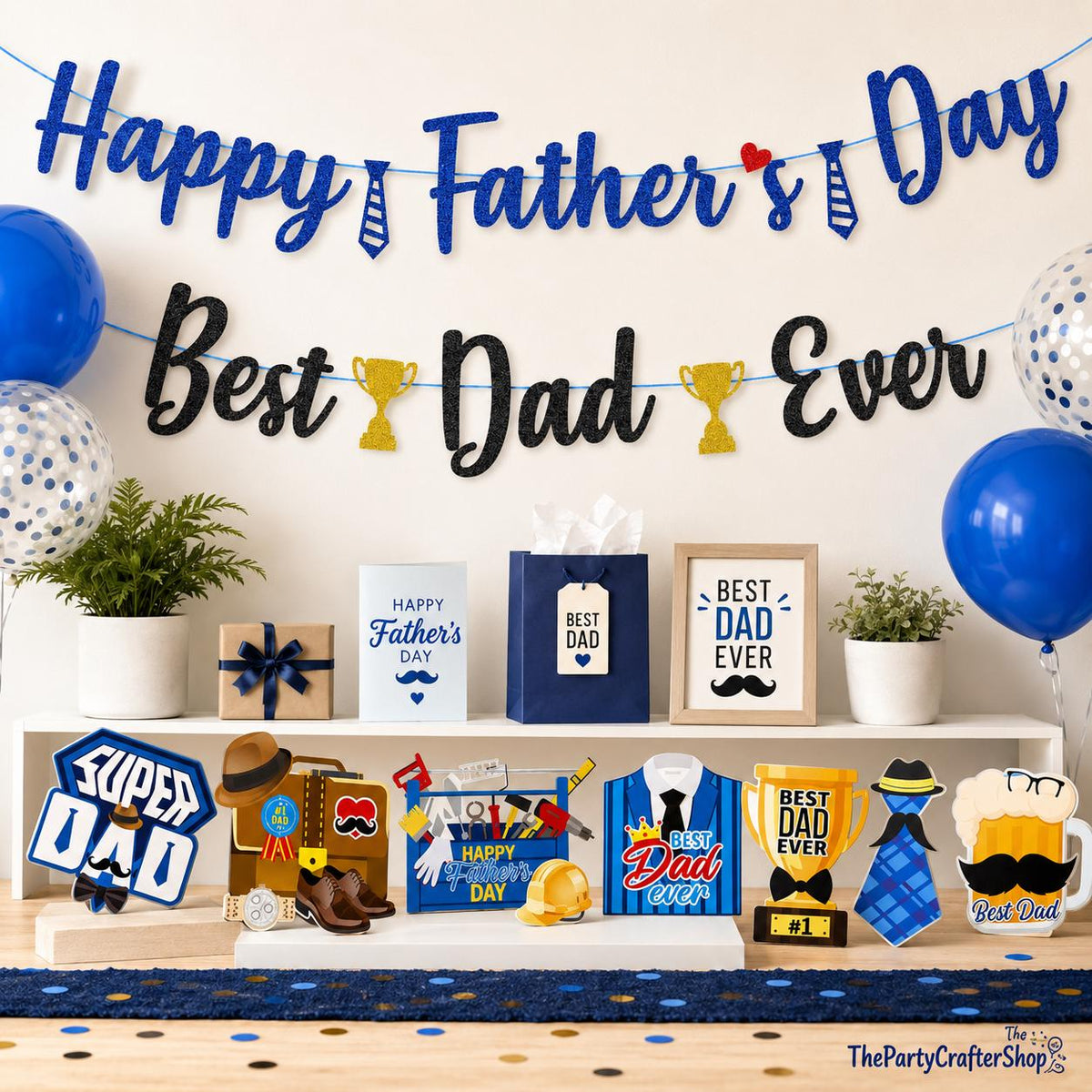Best Dad Ever Glitter Banner Father's Day Party Decorations