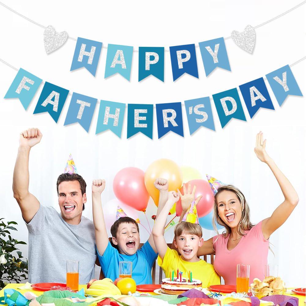 Blue "Dad Ever" Father's Day Banner Garland – Party Decorations