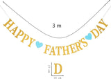 Mother's Day Father's Day Banner Set Gold Heart Glitter Garland Decorations for Mom & Dad