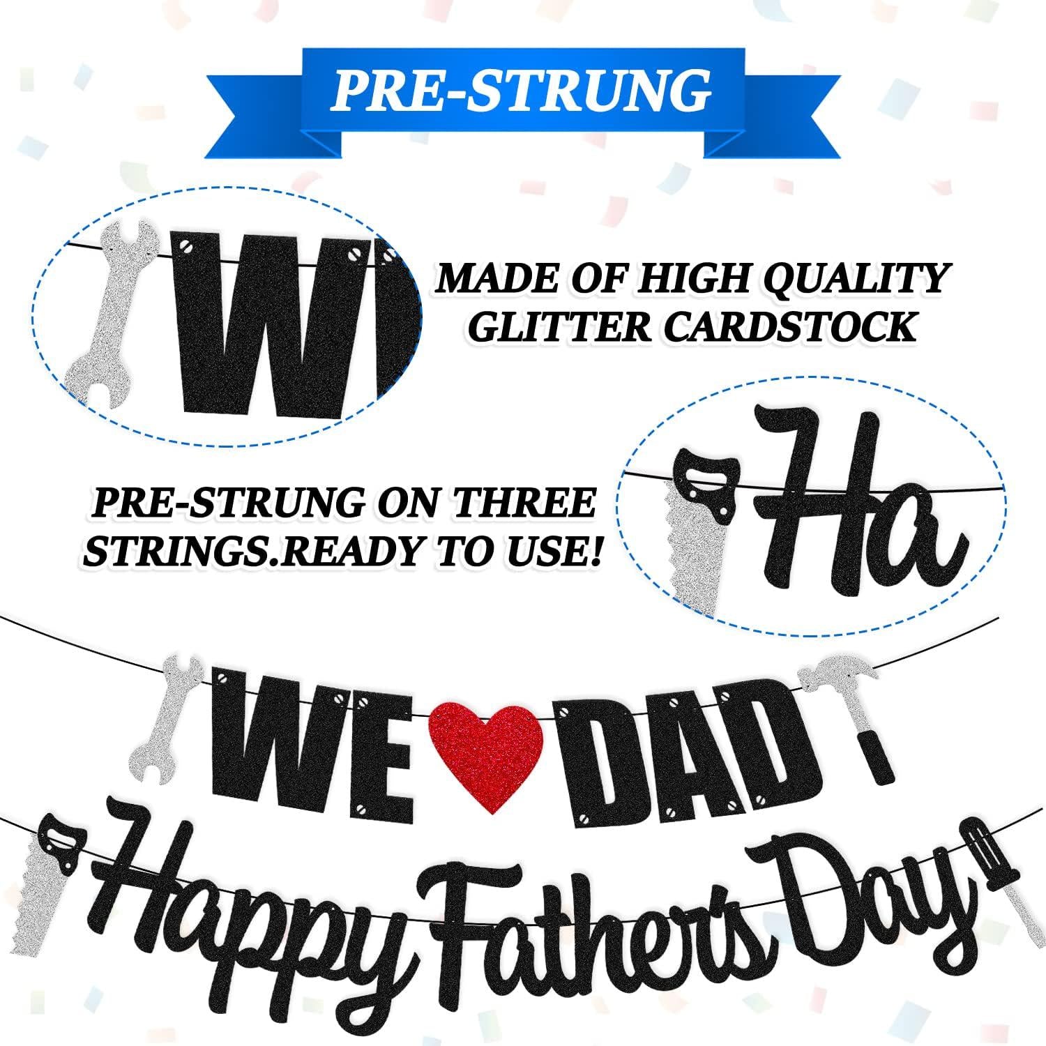 We Love Dad Banner: Happy Father's Day Garland, Dad Ever Party Decorations