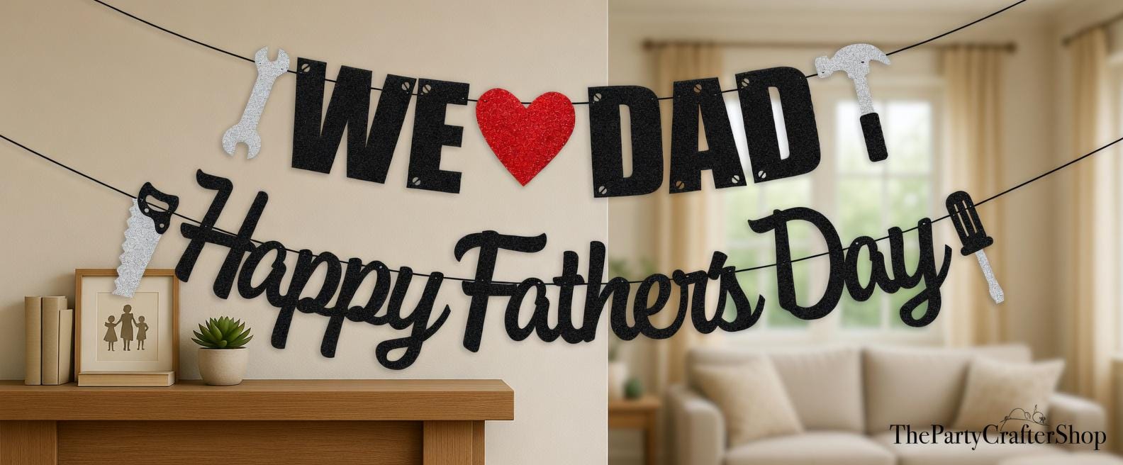 We Love Dad Banner: Happy Father's Day Garland, Dad Ever Party Decorations