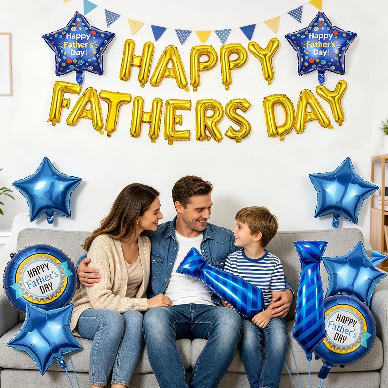 Happy Father's Day Balloons & Banner Decoration Set Party Supplies for Dad Celebration