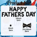 16 Inch Black Happy Father's Day Balloon Banner Party Decorations for Dad Birthday Celebration