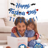 Glitter Happy Father's Day Blue Banner Garland Decorations for Dad & Papa Party Supplies