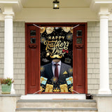 Happy Father's Day Door Cover Banner 71x35 Inch Black Porch Sign Backdrop Decorations