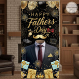 Happy Father's Day Door Cover Banner 71x35 Inch Black Porch Sign Backdrop Decorations