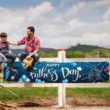 Happy Father's Day Blue Yard Sign Banner 118x23.6 Inch Outdoor Indoor Party Decorations