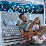Happy Father's Day Blue Yard Sign Banner 118x23.6 Inch Outdoor Indoor Party Decorations