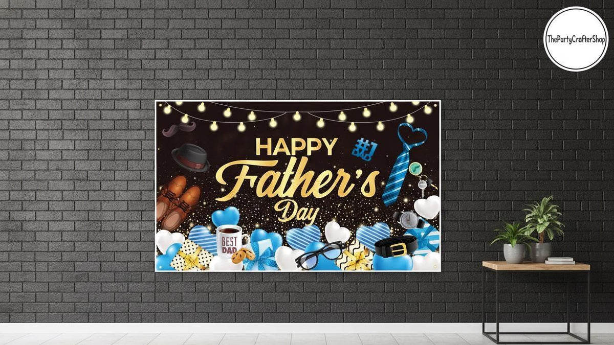 Happy Father's Day Backdrop Banner: "Dad Ever" Party Decoration (180x110cm)